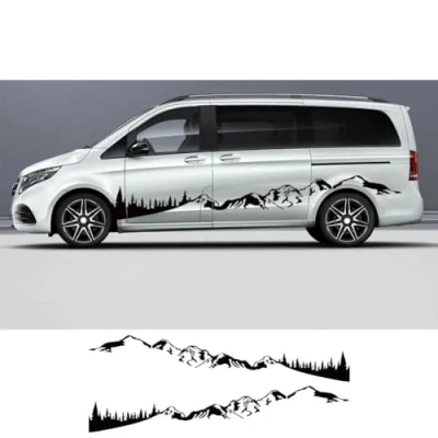 Image of 2Pcs/Lot Car Stickers, for F=ord Transit Tourneo Custom Camper Van Sport Stripes Graphics Vinyl Decals Tuning Auto Accessories