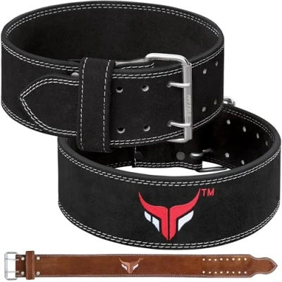 Image of Mytra Fusion power weight lifting belt L4 training leather belts for squats workout (Black, Small)
