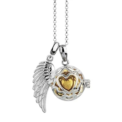 Image of Nenalina EFS 016 Women&#039;s Necklace with Angel Whisperers Pendant Melody Balls and Angel&#039;s Wings