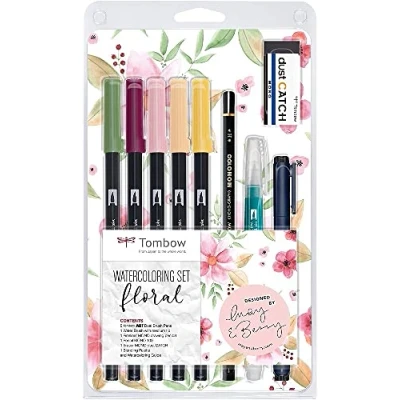 Image of Tombow Watercolouring Set Floral