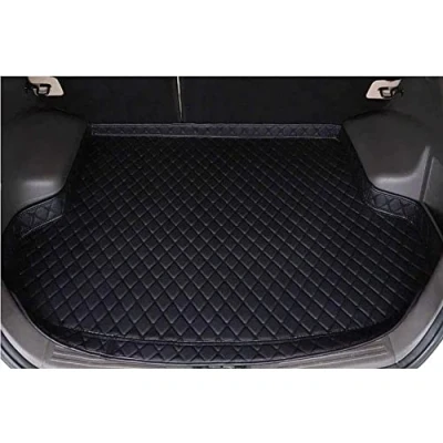 Image of Car Leather Boot Liner Mat for M aserati Levante 2016 2022, Tailored Waterproof Antislip Rear Trunk Protector Anti Scratch Cargo Tray Liners Interior Accessories,A/Black