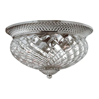 Image of Plantation 3 Light Large Semi Flush Ceiling Polished Antique Nickel, E27