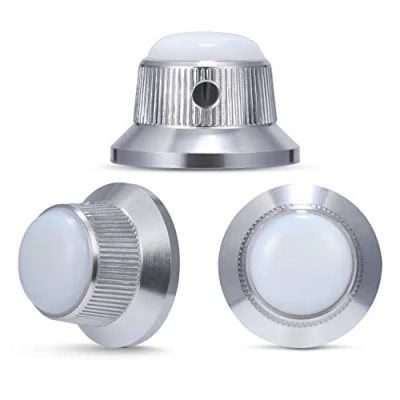 Image of Guyker Top Hat Guitar Bass Potentiometer Control Knobs with 6mm Dia. Shaft Pots 3PCS Bell Speed Tone Volume Knob Replacement for Electric or Precision Bass, Opal Stone