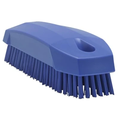Image of Vikan 64408 Stiff Nail Scrubbing Brush Clean Bathroom Kitchen Upholstery Fabric 13cm x 5cm 4cm, Purple
