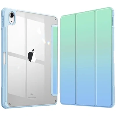 Image of FINTIE Hybrid Case Compatible with iPad 10th Generation 2022 (10.9 Inch) [Ultra Slim] Shockproof Clear Cover Built in Pencil Holder, Auto Wake/Sleep, (ZB Seaside Ombre)