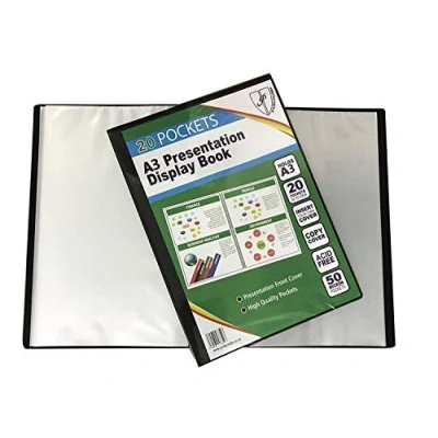 Image of Tiger 4 x A3 Premium Black Cover Display Book Presentation Folder Portfolio 20 pkt