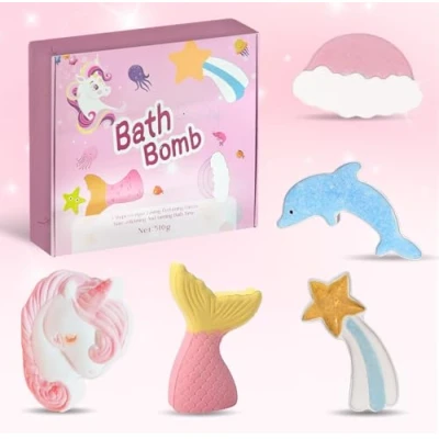 Image of Unicorn Bath Bombs for Girls,5 PCS Kids,Organic Kids Girls,Natural Toddler Bombs,Kids