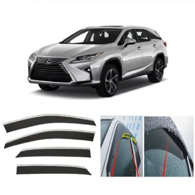 Image of AC WOW 4x Wind Deflectors Compatible with Lexus RX RX200t RX300 RX350 RX450h 2016 2017 2018 2019 2020 2021 2022 Tinted Acrylic Glass Door Side Windows Visors Rain Snow Sun Guards Weather Shields