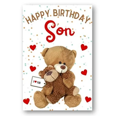 Image of Second Ave Son I Love You Bear Cute Happy Birthday Card Greetings