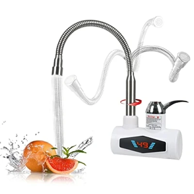 Image of Instant Tankless Electric Hot Water Faucet,WMLBK Fast Heating Tap Heater with LED Digital Display Kitchen Tap,for Bathroom Sink (Side Water)