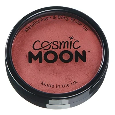 Image of Metallic Pro Face &amp; Body Paint Cake Pots by Cosmic Moon Red Professional Water Based Makeup for Adults, Kids 36g