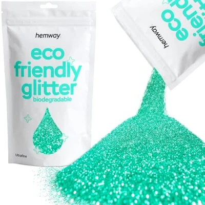 Image of Biodegradable Glitter Turquoise Blue Eco Friendly Plant Based Bio Ultrafine for Face Body Hair Craft Resin Festival Makeup Eyeshadow 100g / 3.5oz