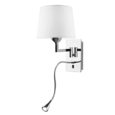 Image of Oxford LED 2 Light Indoor Wall Chrome with Reading, E27