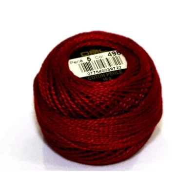 Image of DMC Cotton Perle Thread Size 5 498 per 10 gram ball