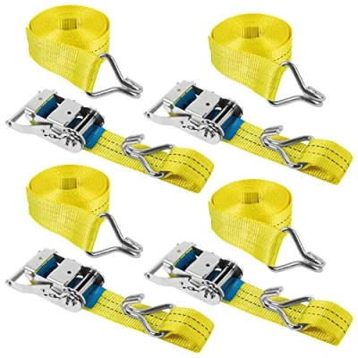 Image of GADLANE Heavy Duty Ratchet Straps 4 Pack 6m with Hooks 2000kg Load Capacity, Adjustable Tie Down Straps, Lashing for Trailer, Van, Truck, Car, Motorcycle, Luggage (6m, 2000kg)
