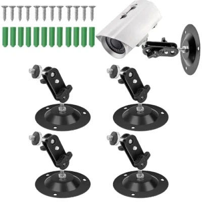 Image of RXKFIGX 4 Pieces Adjustable Metal Camera Bracket 360 Degree Mount Wall and Ceiling for Security Indoor Outdoor