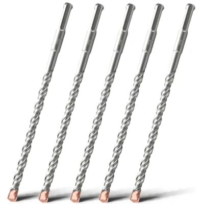 Image of HSAWBIT 5 PACK OF 6mm x 210mm LONG SDS MASONRY DRILL BIT, TUNGSTEN CARBIDE TIP PLUS SHANK, FOR WALL STONE CONCRETE BRICK