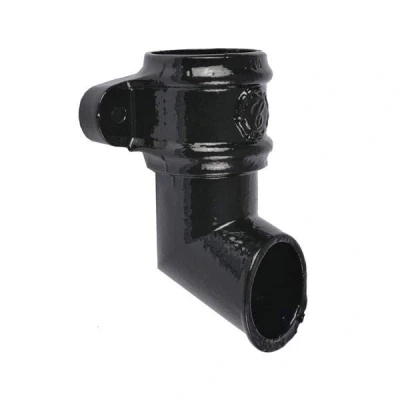 Image of Saint Gobain Classical Plus Cast Iron Downpipe Shoe with Ears 75mm Black Pam Building Products