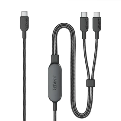 Image of Anker USB C Cable, 4 ft 2 in 1 to Cable 140W Max, Fast Charging for iPhone 15/15 Pro/15 Pro Max/15 Plus, Samsung S24/S23, MacBook Air/Pro, Lenovo, HP, iPad, and More (USB 2.0, Braided)
