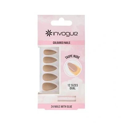 Image of Invogue Taupe Nude Oval Nails (24 Pieces)