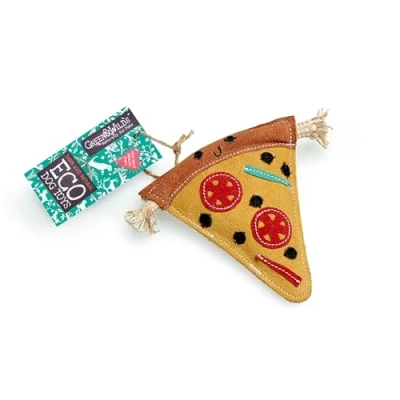 Image of Green &amp; Wilds Eco Friendly Natural Dog Toy Pepe La Pizza Suede Jute Sustainable Chew