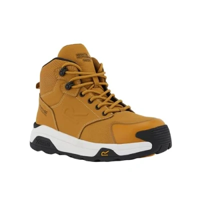 Image of Regatta Professional Men&#039;s Yellow and White Colourblock Metafort Safety Hiker Boots, Size: EU43/UK9