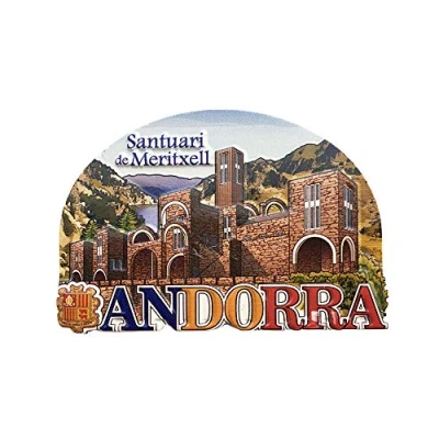Image of 3D Santuari de Meritxell Andorra Refrigerator Magnet Souvenir,Andorra Fridge Collection Gift Magnetic Sticker Home Kitchen Decoration