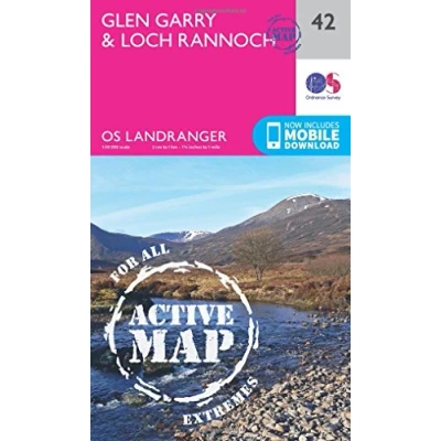 Image of Landranger Active 42 Glen Garry &amp; Loch Rannoch Map With Digital Version