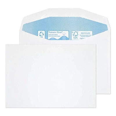 Image of Blake Purely Environmental C6 114 x 162 mm 90 gsm Nature First Recycled Mailer Gummed Envelopes (RN005) White Pack of 1000