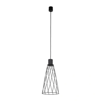 Image of Modesto 19cm Wire Frame Pendant Ceiling Light Black 1xE27