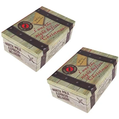 Image of Toyland Pack of 2 34cm x 26cm Christmas Eve Box Gift Wrapping Accessories