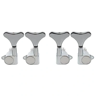 Image of Musiclily 2R2L Sealed Bass Tuners Tuning Pegs Keys Machine Heads Set for 4 String Electric Bass, Chrome