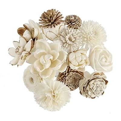 Image of Plawanature Set of 12 Mixed Sola Wood Flower with Reed Diffuser for Home Fragrance Aroma Oil.
