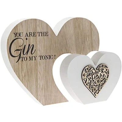 Image of Leonardo Collection Laser Cut Woodcraft Heart Plaque You are the Gin to my Tonic!