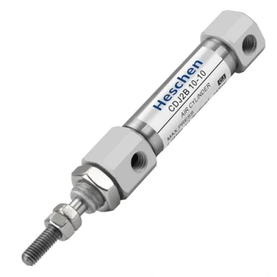 Image of Heschen Stainless Steel Slim Air Pneumatic Cylinder, CDJ2B 10 10, M5 Port, 10mm Bore, Stroke, Double Acting Single Rod