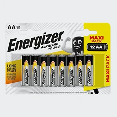 Image of Energizer Alkaline Power, Pack of 12 AA Batteries, Long Lasting for Daily Use, No Sulfation and Maintains Charge 10 Years