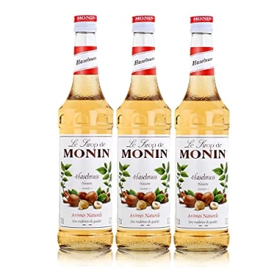 Image of Pack of 3 Monin Hazelnut Syrup Bottles (3 x 700 ml)
