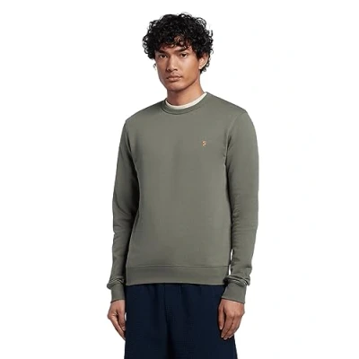 Image of Farah Men&#039;s Sweatshirt, Tim Organic Cotton, Crew Neck Vintage Green, S