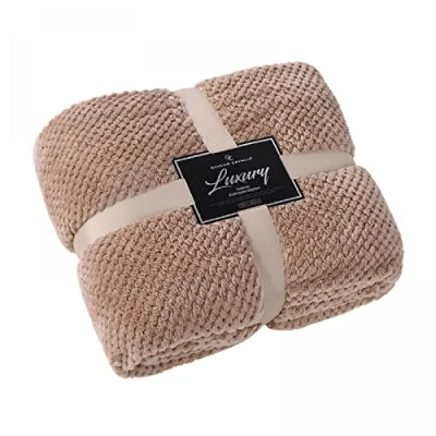 Image of GC GAVENO CAVAILIA Teddy Throws, Snuggle Blanket For Bed, Thermal Fleece Blankets, Mink, 200X240 Cm