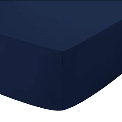 Image of AmigoZone Extra Deep 16&quot;(40cm) Non Iron Percale Pollycotton Fitted Sheets (Small Double / 4FT, Navy)