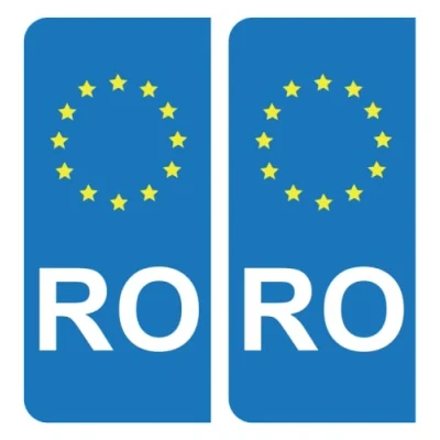 Image of HADEXIA Self Adhesive Number Plate Stickers RO Romania European Union EU Blue