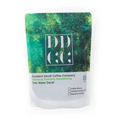 Image of Decaffeinated Indonesian Coffee Beans 227g Swiss Water Decaf Process Decadent Company Strong Indonesia Strength 5