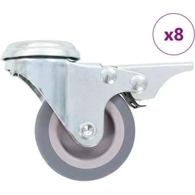 Image of vidaXL 8 pcs Bolt Hole Swivel Casters 50 mm