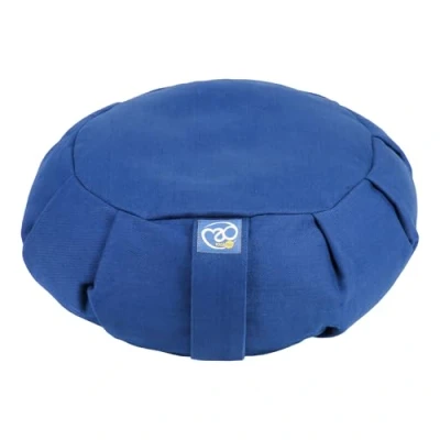 Image of Yoga Mad Pleated Round Zafu Meditation Cushion 100% Cotton Cover, Buckwheat Filling Eco Friendly Floor Seat Removable Cover 18cm x 35cm (dia), 2.5kg Mindfulness
