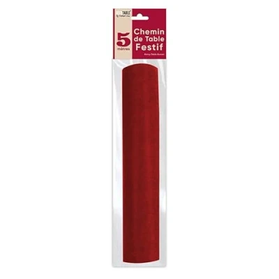 Image of Table Runner INTISSE 5 m Plain Red