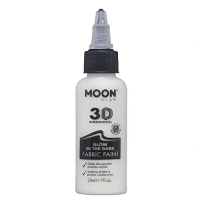 Image of Moon Glow in the Dark 3D Fabric paint 30ml Textile for clothes, t shirts, bags, shoes &amp; canvas (Invisible)