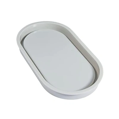 Image of Rayher Oval Tray Silicone Casting Mould, Vanity Mould for Resin, Concrete or Plaster of Paris, 17.8x9.5x1.6cm, grey, 36126000