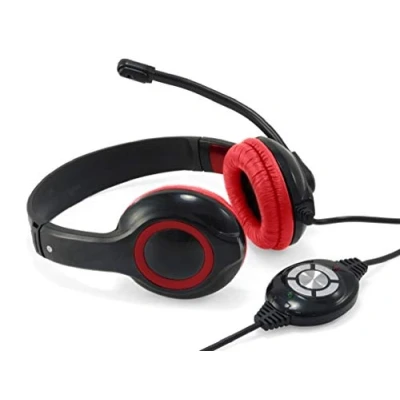 Image of Conceptronic POLONA USB Wired Headset With Microphone Red
