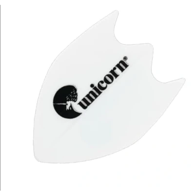 Image of Unicorn Super Maestro Dart Flights Logo White Background Design Fin Shape Ultra Durable Rigid 125 Micron Polyester PET