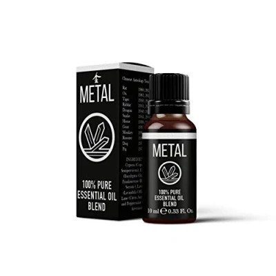 Image of Mystix London Chinese Metal Element 100% Pure and Natural Essential Oil Blend 10ml for Diffusers, Aromatherapy &amp; Massage Blends Perfect as a Gift Vegan, GMO Free